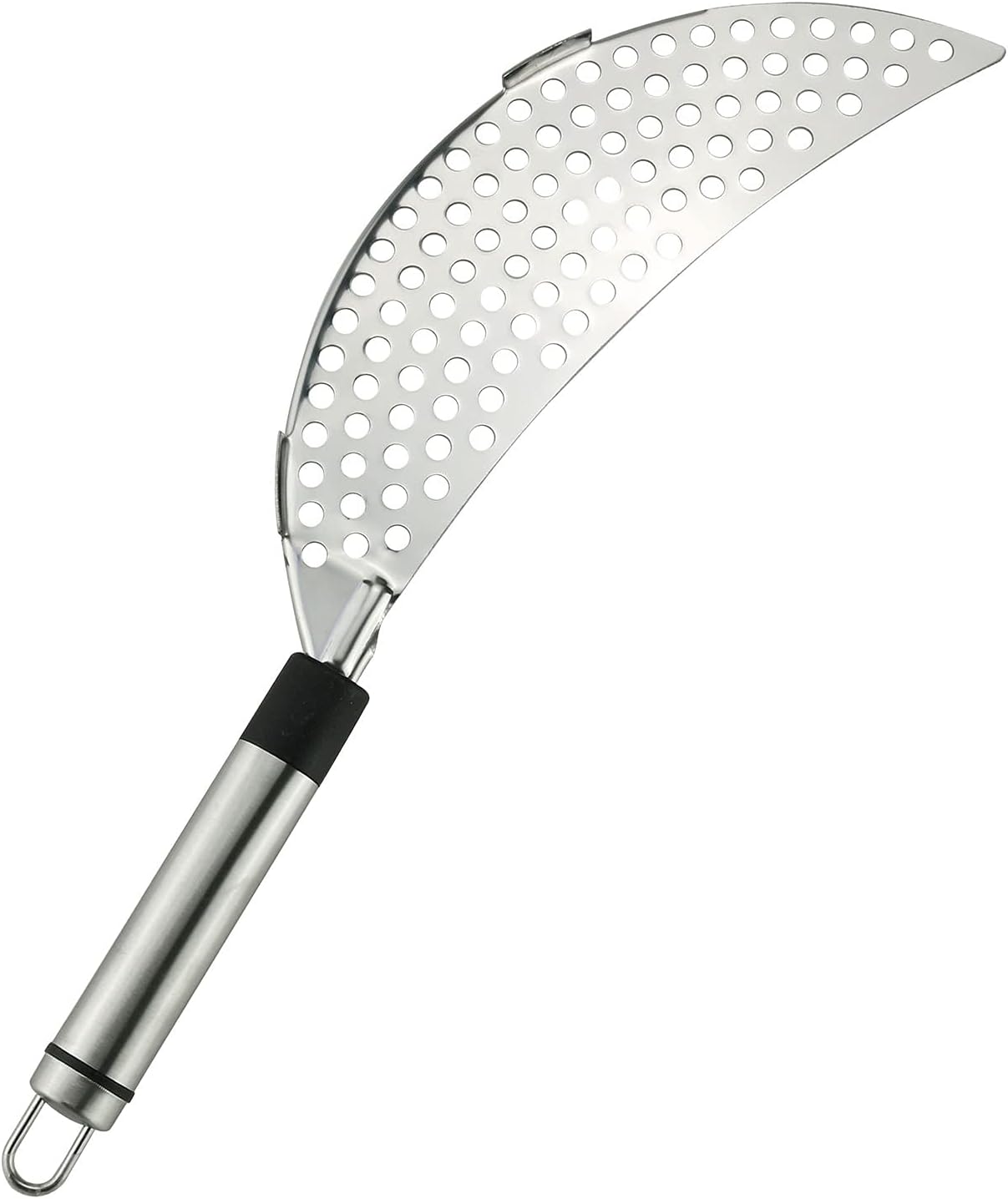 Crescent Pot Strainer Stainless Steel Grease Pasta Strainer Insert Drainer with Handheld for Different Pot Pan Kitchen Tool