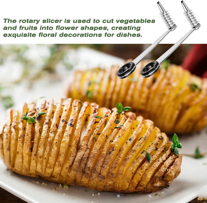 2 Pcs Spiral Potato Cutter, Piranha Spiral Knife Kitchen Accessories Tool