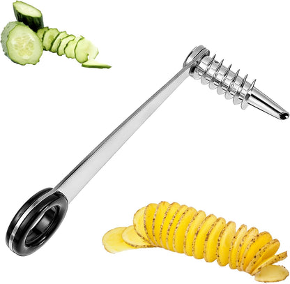 2 Pcs Spiral Potato Cutter, Piranha Spiral Knife Kitchen Accessories Tool
