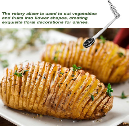 2 Pcs Spiral Potato Cutter, Piranha Spiral Knife Kitchen Accessories Tool