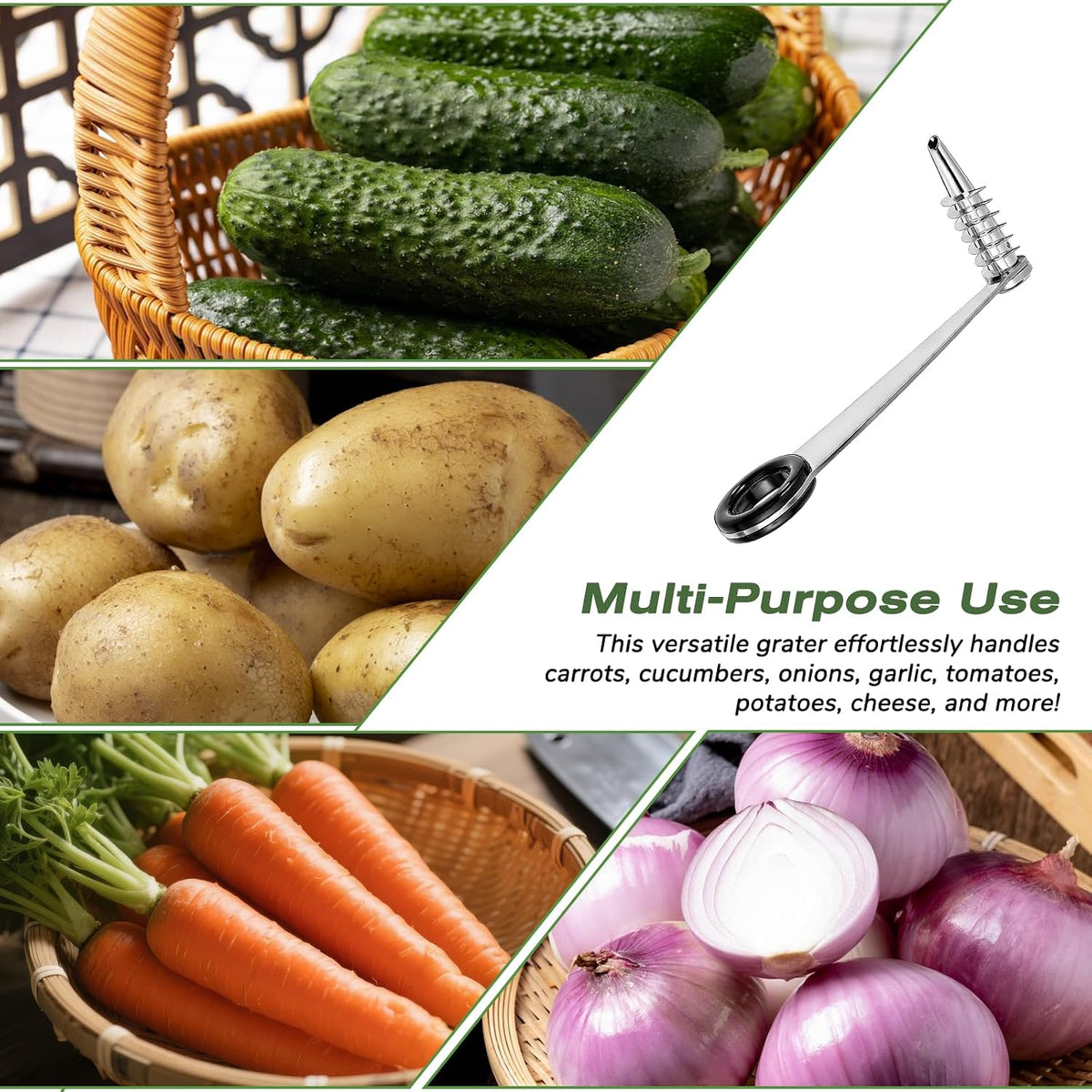 2 Pcs Spiral Potato Cutter, Piranha Spiral Knife Kitchen Accessories Tool