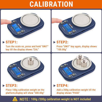 Digital Gram Scale with 300g/0.01g Small Pocket Coffee Scale with High Accuracy, Jewelry Scale with Tare and Calibration for Kitchen Food Scale