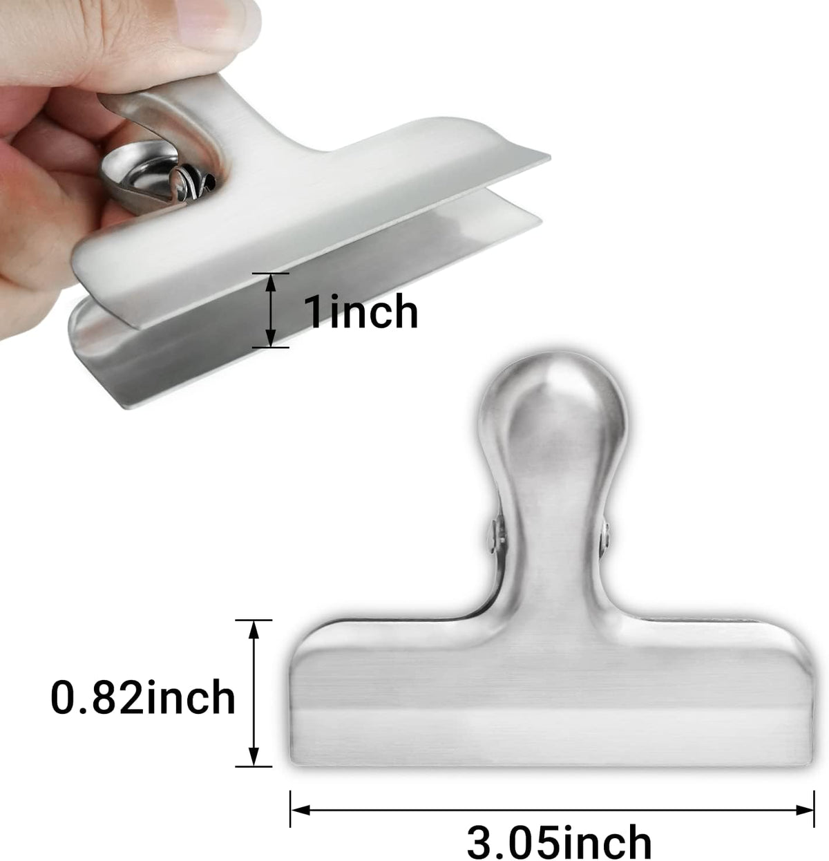 6 Pack Bag Clips, Stainless Steel Chip, Chip Clips Food Clip, Heavy Duty Air Tight Seal Kitchen Clip Snack Food Bag Clamp