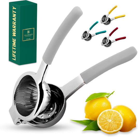 Metal Lemon Squeezer, Stainless Steel Citrus Juicer, white