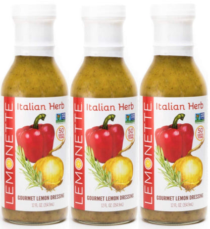 DRESSINGS Salad Dressing & Marinade ITALIAN HERB 3-PACK: Non-GMO Certified, Vinegar-Free, Sugar Free, Low Cal, Low Fat, Gluten Free, Soy Free, Dairy Free, Vegan, Canola Free, Keto