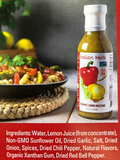 DRESSINGS Salad Dressing & Marinade ITALIAN HERB 3-PACK: Non-GMO Certified, Vinegar-Free, Sugar Free, Low Cal, Low Fat, Gluten Free, Soy Free, Dairy Free, Vegan, Canola Free, Keto