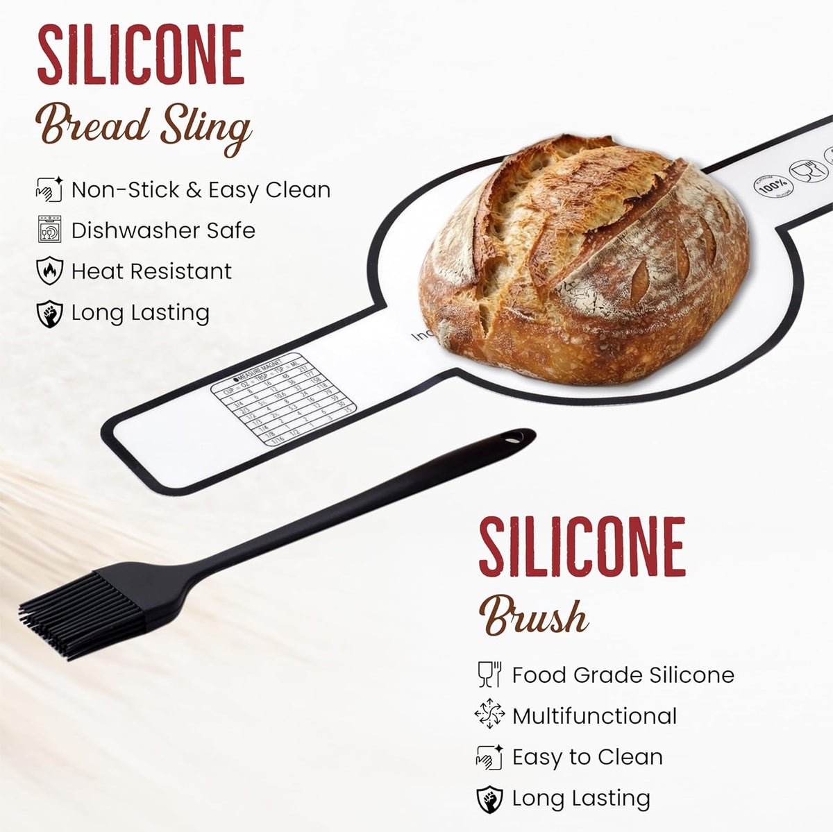 Sourdough Starter Kit 14 Pcs with 9 Inch Banneton Basket, 24 oz Glass Jar | Dough Whisk, Bread Lame with Blades, Silicone Sling and Recipe Book, Bread Making Set, Complete Sourdough Baking Supplies