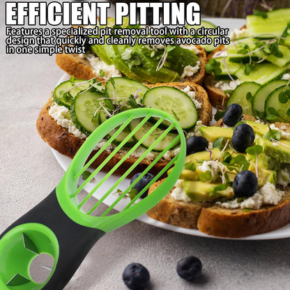 3-in-1 Avocado Slicer Stainless Steel Blade Dishwasher Safe Green