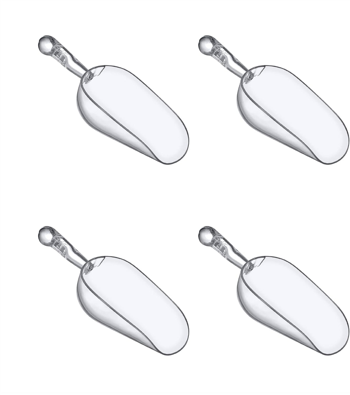 Elsa - 5-Ounce Plastic Ice Scoops (Set of 4), Plastic Utility Scoops, BPA-Free, Food-Grade, Shatter-Proof, Good for Kitchen and Restaurant, Perfect for Home and Commercial Use