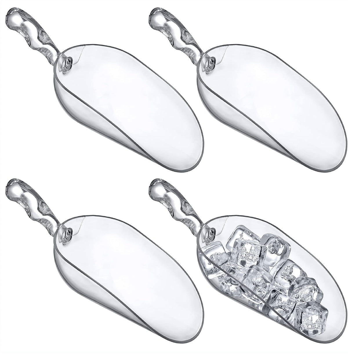 Elsa - 5-Ounce Plastic Ice Scoops (Set of 4), Plastic Utility Scoops, BPA-Free, Food-Grade, Shatter-Proof, Good for Kitchen and Restaurant, Perfect for Home and Commercial Use