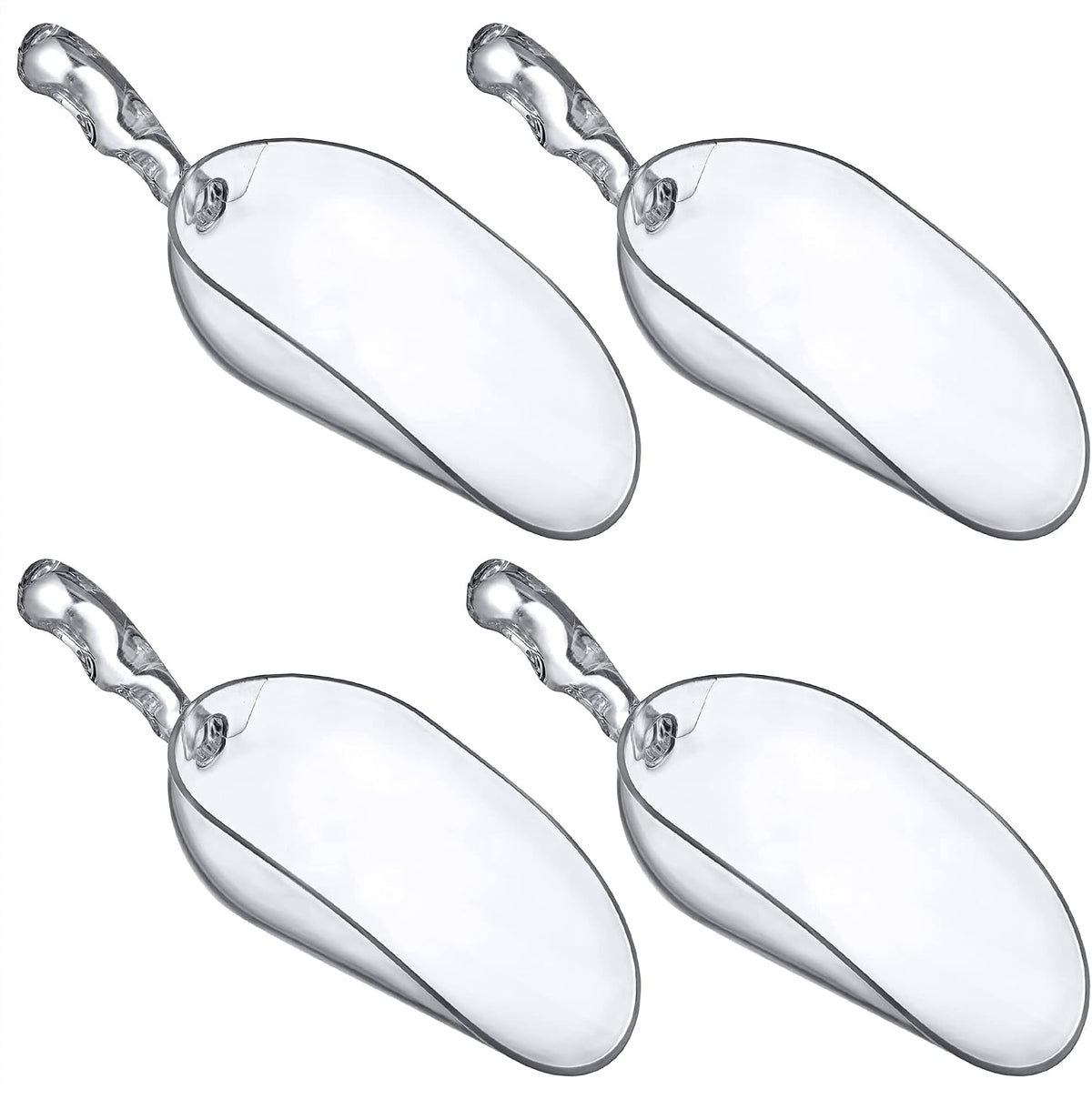 Elsa - 5-Ounce Plastic Ice Scoops (Set of 4), Plastic Utility Scoops, BPA-Free, Food-Grade, Shatter-Proof, Good for Kitchen and Restaurant, Perfect for Home and Commercial Use