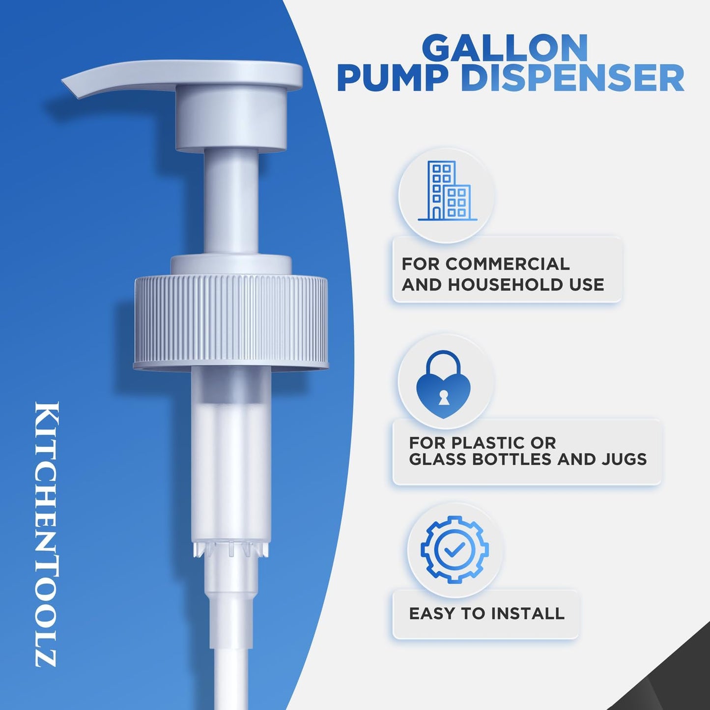 1-Gallon Plastic Jug with Pump Dispenser - Ideal for Epoxy Resin, Laundry Detergent, Liquid Soap, Snow Cone Syrup, Batter