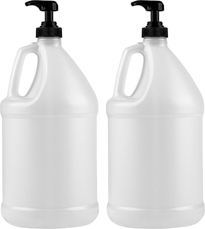 1-Gallon Plastic Jug with Pump Dispenser - Ideal for Epoxy Resin, Laundry Detergent, Liquid Soap, Snow Cone Syrup, Batter