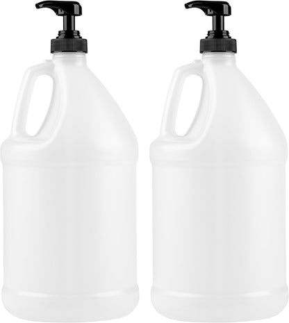 1-Gallon Plastic Jug with Pump Dispenser - Ideal for Epoxy Resin, Laundry Detergent, Liquid Soap, Snow Cone Syrup, Batter