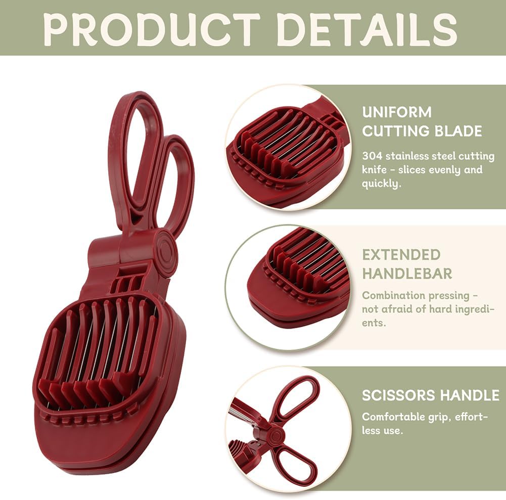 Egg Slicer for Hard‑Boiled Eggs, Scissor‑Style Multi‑Purpose Fruit Slicer