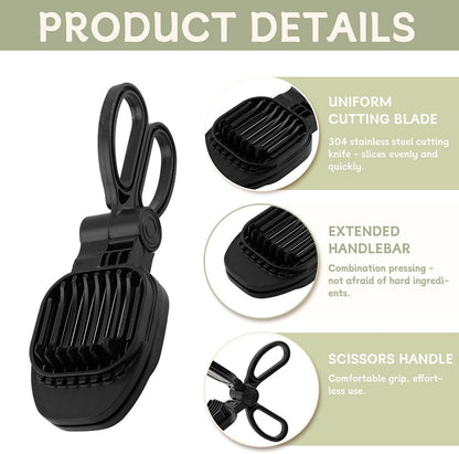Egg Slicer for Hard‑Boiled Eggs, Scissor‑Style Multi‑Purpose Fruit Slicer