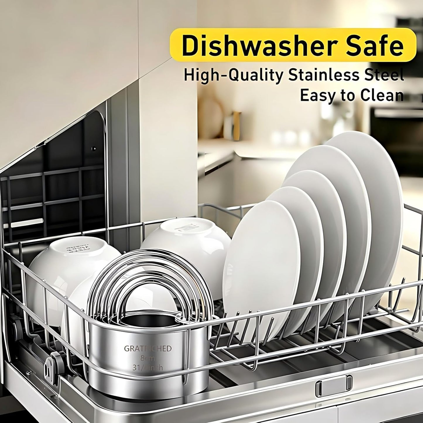5 Pcs Professional Stainless Steel Cookie Cutters Set - Round Biscuit Cutter with Handle, Used for Making Cake, Fried Egg, Dumpling, Doughnut - Essential Baking Tools for Dough Preparation