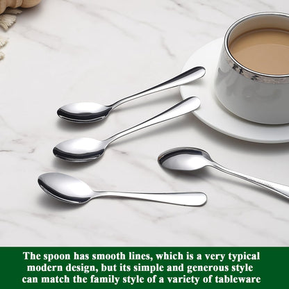 Demitasse Espresso Spoons 12 Pieces 5.5", Stainless Steel Mini Spoons Set for Coffee, Dessert, Ice Cream, Metal Cutlery Spoon for Home, Kitchen, Restaurant Café, Dishwasher Safe