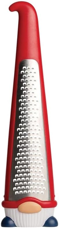 Grater - Stainless Steel, BPA Free, Dishwasher Safe, Fun Kitchen Gadget, Vegetable Shredder, Cute Kitchen Gifts & Accessories (Pepito Gnome Grater, Red)