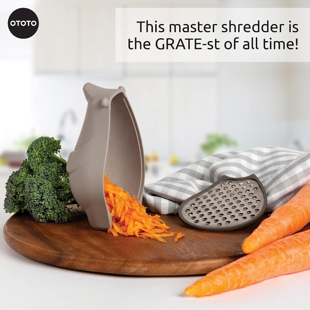 Grater - Stainless Steel, BPA Free, Dishwasher Safe, Fun Kitchen Gadget, Vegetable Shredder, Cute Kitchen Gifts & Accessories (Pepito Gnome Grater, Red)