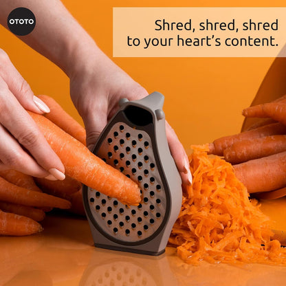 Grater - Stainless Steel, BPA Free, Dishwasher Safe, Fun Kitchen Gadget, Vegetable Shredder, Cute Kitchen Gifts & Accessories (Pepito Gnome Grater, Red)
