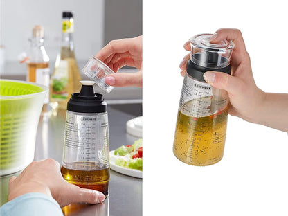 Glass Salad Dressing Bottle 10 oz, Black - Durable Eco-Friendly Glass