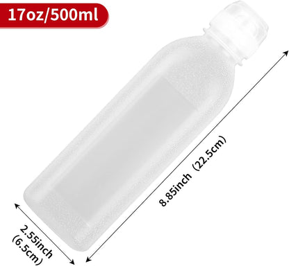 Condiment Squeeze Bottles for Sauces, Olive Oil Dispenser, Ketchup Bottles 4-Pack 17 oz (500ml), Food-Grade PP5 Material, Salad Dressing Bottles, Great for Ketchup, Salad, BBQ