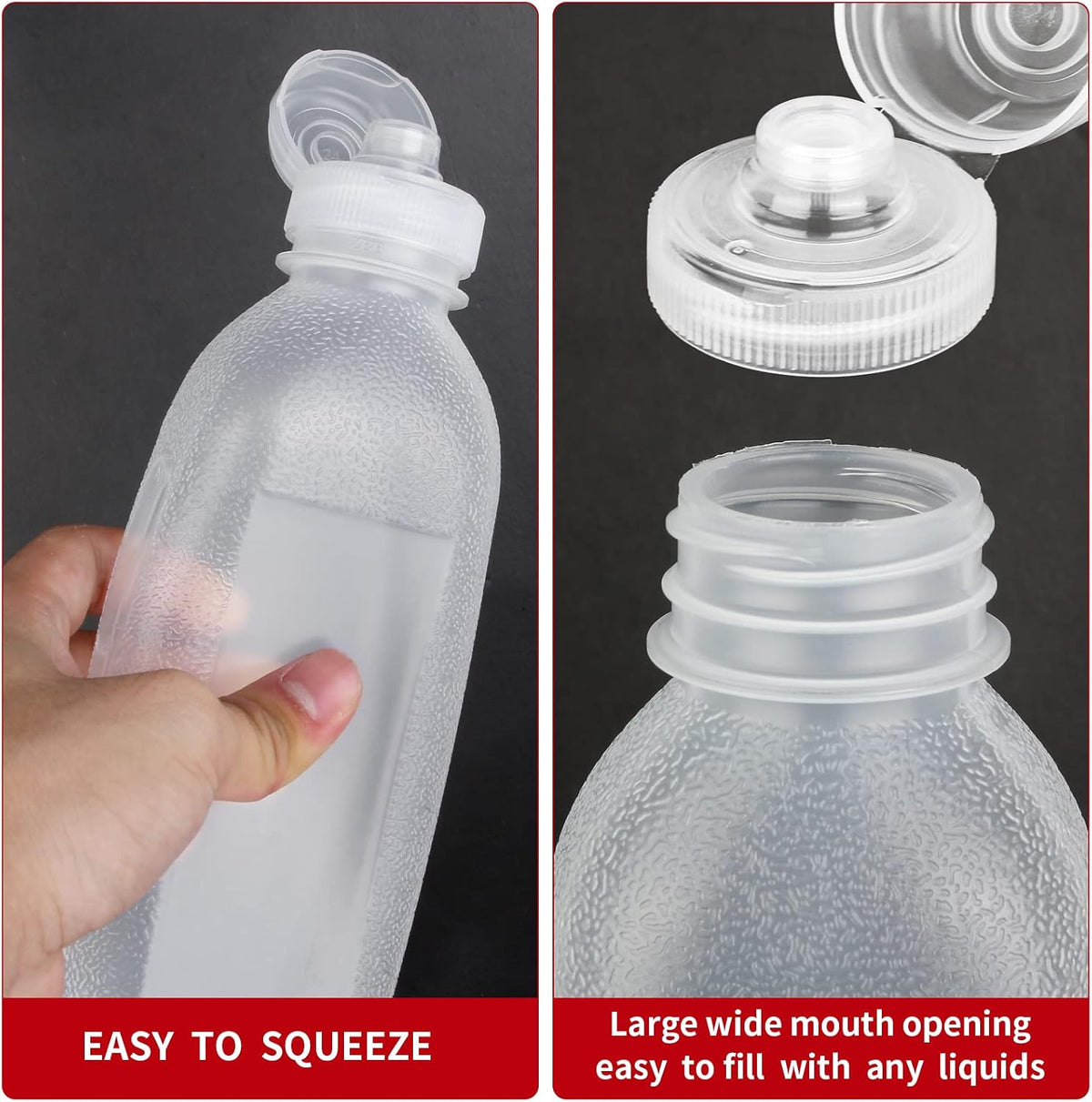 Condiment Squeeze Bottles for Sauces, Olive Oil Dispenser, Ketchup Bottles 4-Pack 17 oz (500ml), Food-Grade PP5 Material, Salad Dressing Bottles, Great for Ketchup, Salad, BBQ