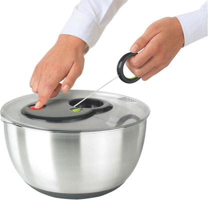Turboline Salad Spinner, Medium, Silver