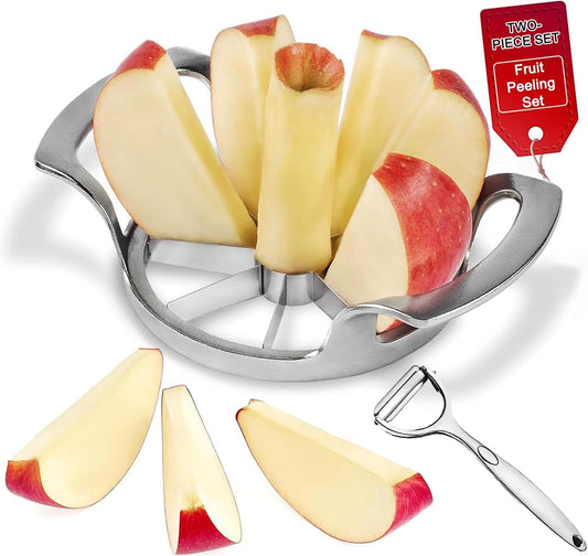 Apple Slicer,8 Blade Extra Large Apple Corer, Heavy Duty Stainless Steel Apple Cutter and Divider，Easy to Use, Time-Saving,Kitchen Tool (8 Blades)