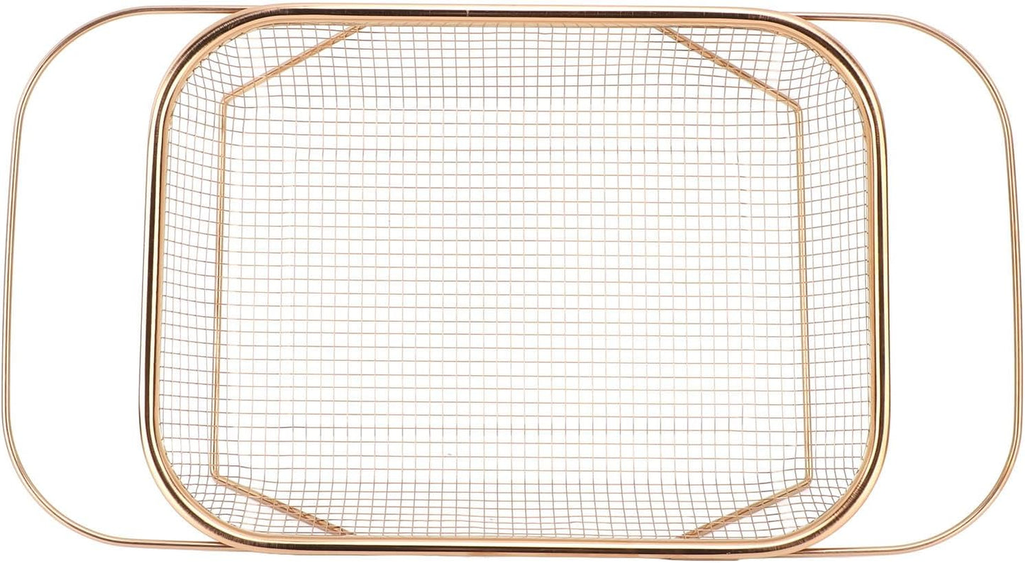 Stainless Steel Colander, Over The Sink Strainer Basket Kitchen S Er Gold Strainer Over The Sink Colander Basket for with Handles Fine Mesh Expandable Essentials (Silver)