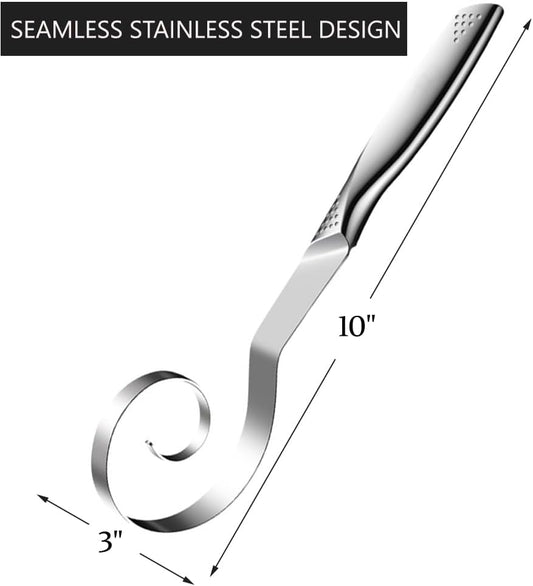 Seamless Danish Dough Whisk -10" Stainless Steel Dutch Bread Dough Whisk Tool for Sourdough Bread Baking, Whisking, Pizza, Pastry, Cake Batter, Biscuits,Dishwasher Safe