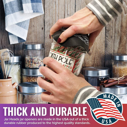Rubber Jar Opener Gripper Pad 2 Pack - Thick 5 Inch Grippers for Opening Jars Made in the USA - Jar Opener for Weak Hands & Seniors with Arthritis