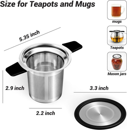Fine Mesh Stainless Steel Reusable Tea Infuser with Double Handles
