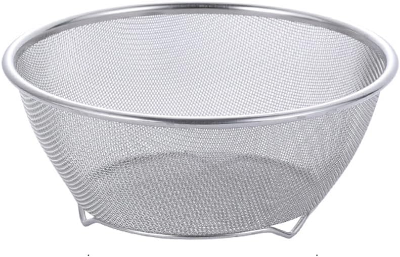 1PC Stainless Steel Rice Washing Sieve Strainer 7inch Kitchen Mesh Net Strainer Basket Drainer Washing Bowl Sieve Sifters for Vegetable Fruits Rice Washing
