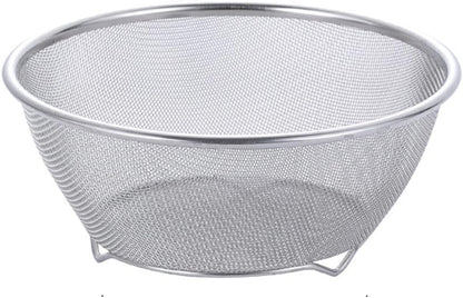 1PC Stainless Steel Rice Washing Sieve Strainer 7inch Kitchen Mesh Net Strainer Basket Drainer Washing Bowl Sieve Sifters for Vegetable Fruits Rice Washing