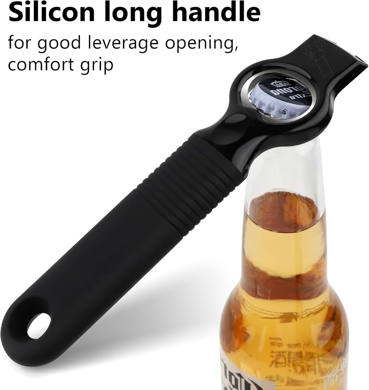2-Pack Magnetic 2-in-1 Beer Bottle Cap & Soda Can Opener-Black