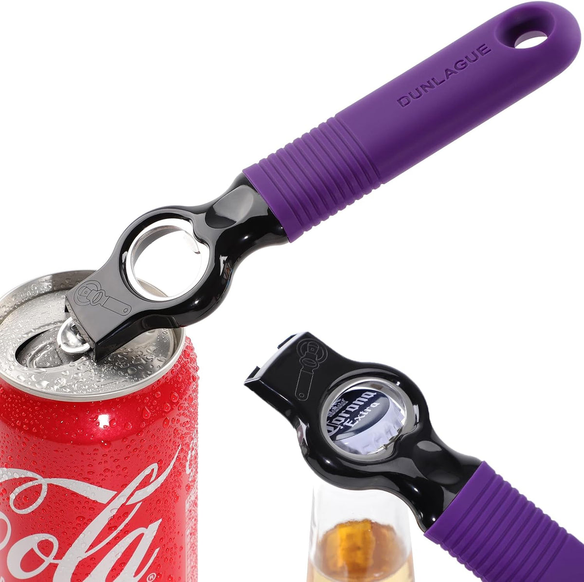 2-Pack Magnetic 2-in-1 Beer Bottle Cap & Soda Can Opener-Black
