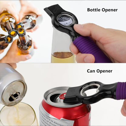 2-Pack Magnetic 2-in-1 Beer Bottle Cap & Soda Can Opener-Black