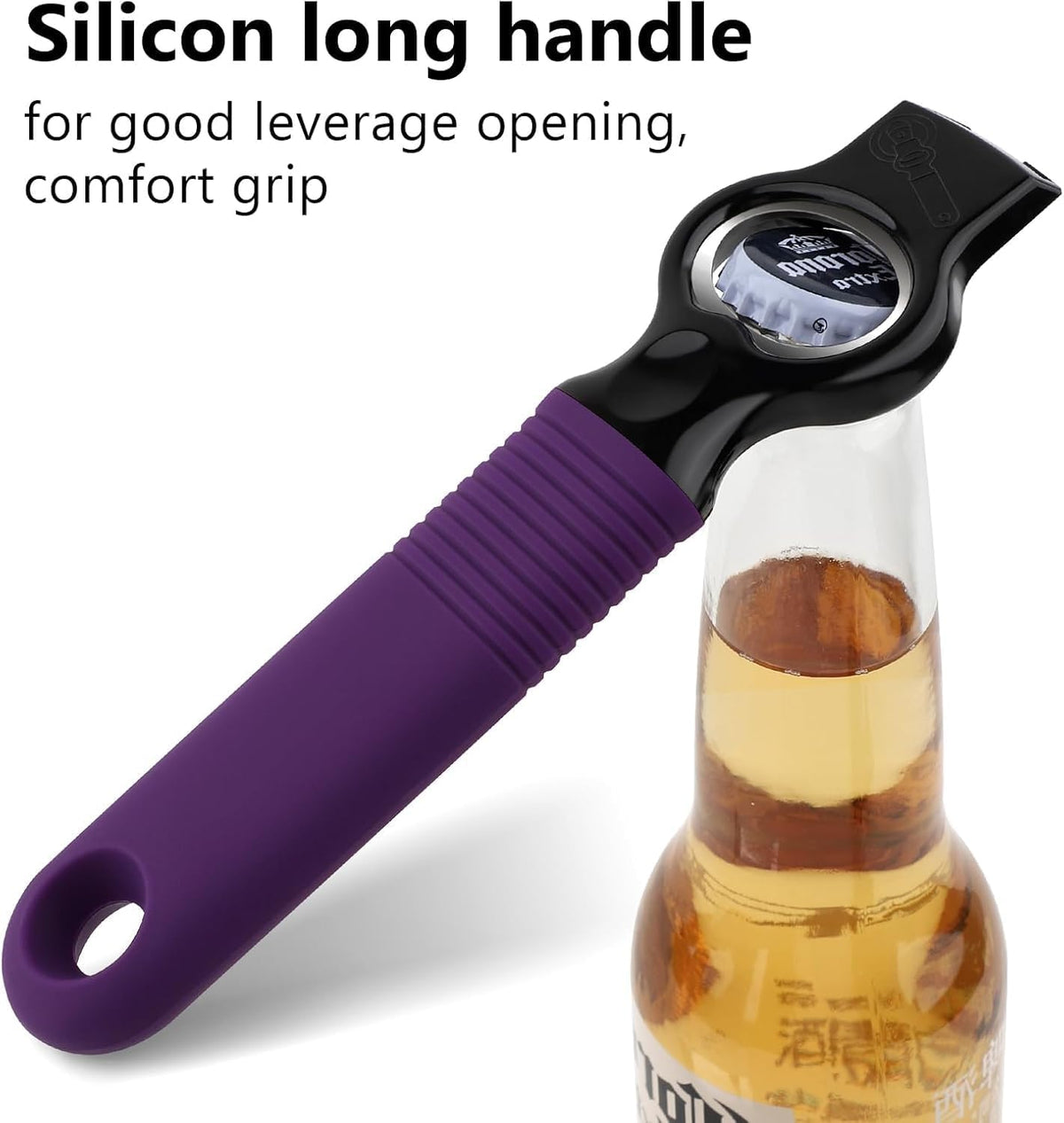 2-Pack Magnetic 2-in-1 Beer Bottle Cap & Soda Can Opener-Black