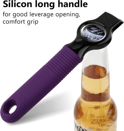 2-Pack Magnetic 2-in-1 Beer Bottle Cap & Soda Can Opener-Black