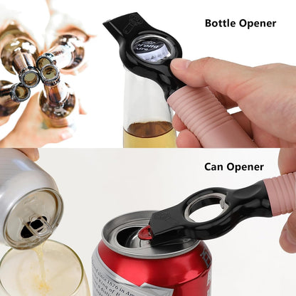 2-Pack Magnetic 2-in-1 Beer Bottle Cap & Soda Can Opener-Black