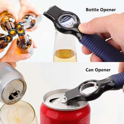 2-Pack Magnetic 2-in-1 Beer Bottle Cap & Soda Can Opener-Black