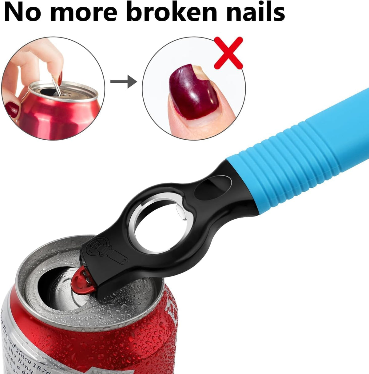 2-Pack Magnetic 2-in-1 Beer Bottle Cap & Soda Can Opener-Black