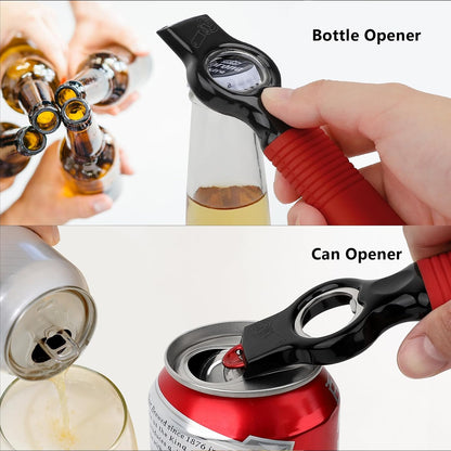 2-Pack Magnetic 2-in-1 Beer Bottle Cap & Soda Can Opener-Black