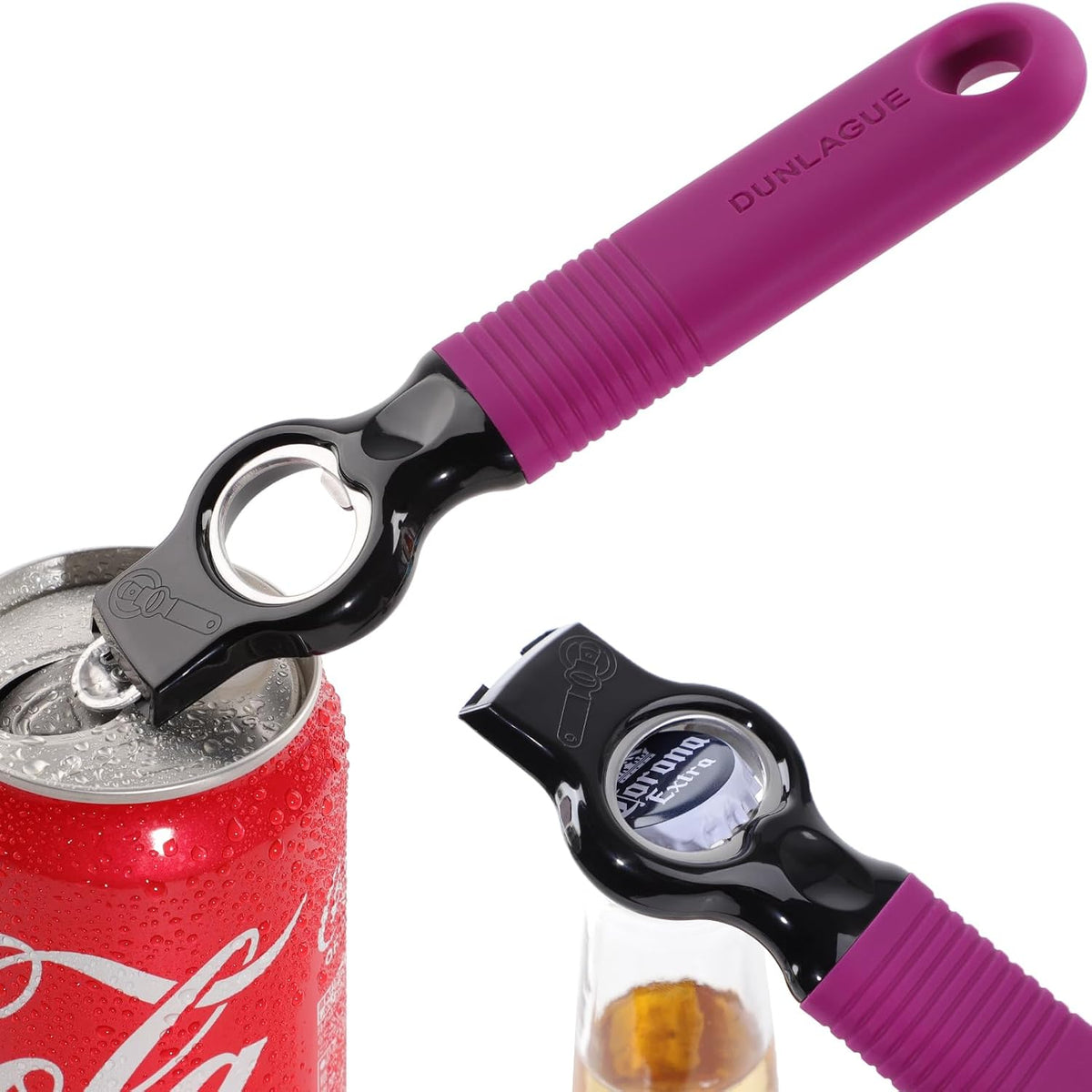 2-Pack Magnetic 2-in-1 Beer Bottle Cap & Soda Can Opener-Black