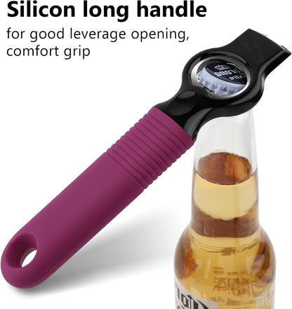 2-Pack Magnetic 2-in-1 Beer Bottle Cap & Soda Can Opener-Black