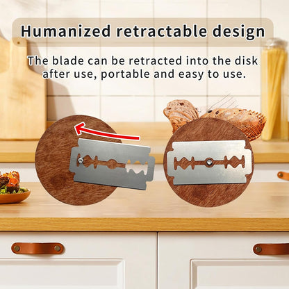 UFO Bread Lame, Wooden Sourdough Scoring Tool with 5 Blades