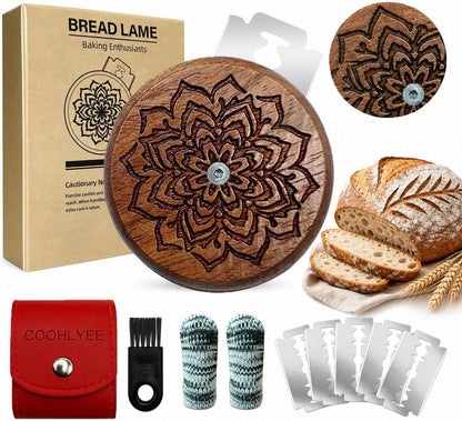 UFO Bread Lame, Wooden Sourdough Scoring Tool with 5 Blades