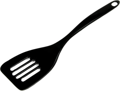 Basic Melamine Slotted Turner/Spatula, 11.25 inch, Black